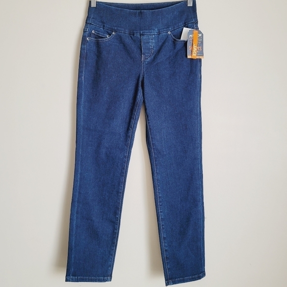 jag High Rise Slim Ankle Pull On Waistband Jeans - Picture 3 of 16